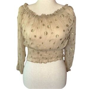 Authentic Michael Kors sheer polka dot top